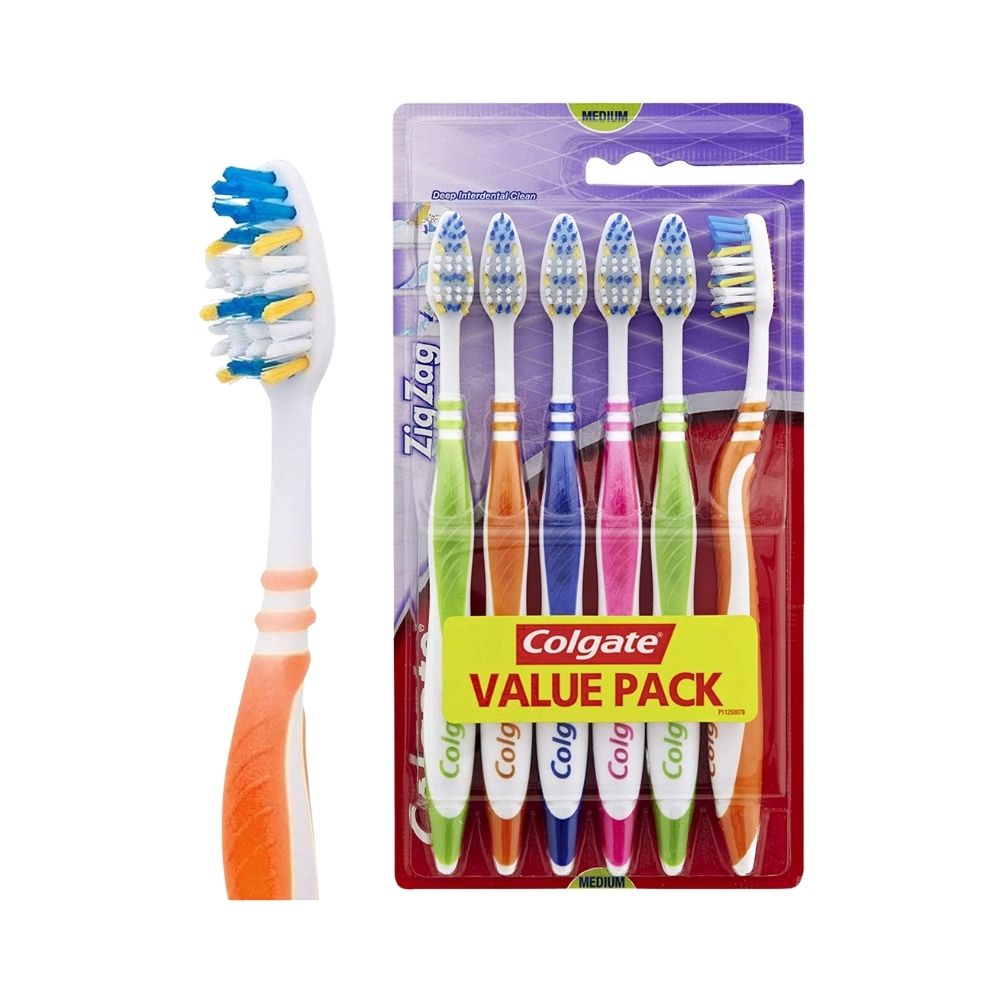 Colgate Zigzag Medium Toothbrush Value Pack 